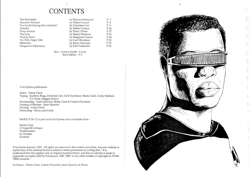 Two pages from Make it so 12 a Star Trek fanzine.
