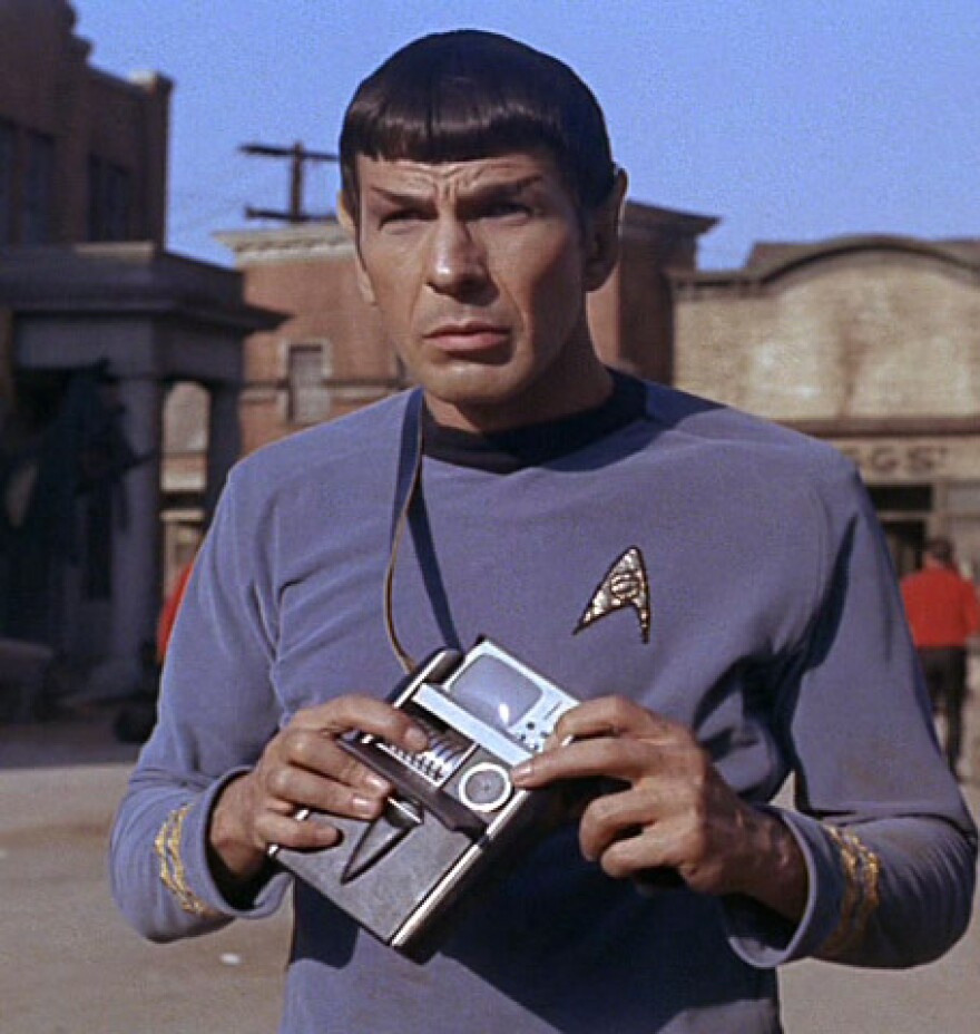 Spock Using a Tricorder