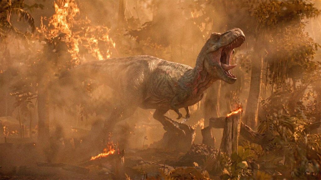 A dinosaur roars from Star Trek: Strange New Worlds season four episode one Valles Marineris.